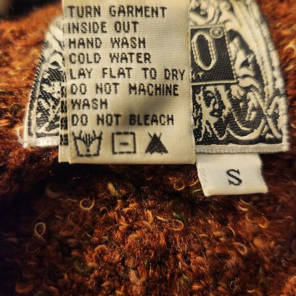 Anthropologie CURIO Small Wool Blend Patchwork Cardigan Sweater BoHo Cottagecore - Picture 10 of 10